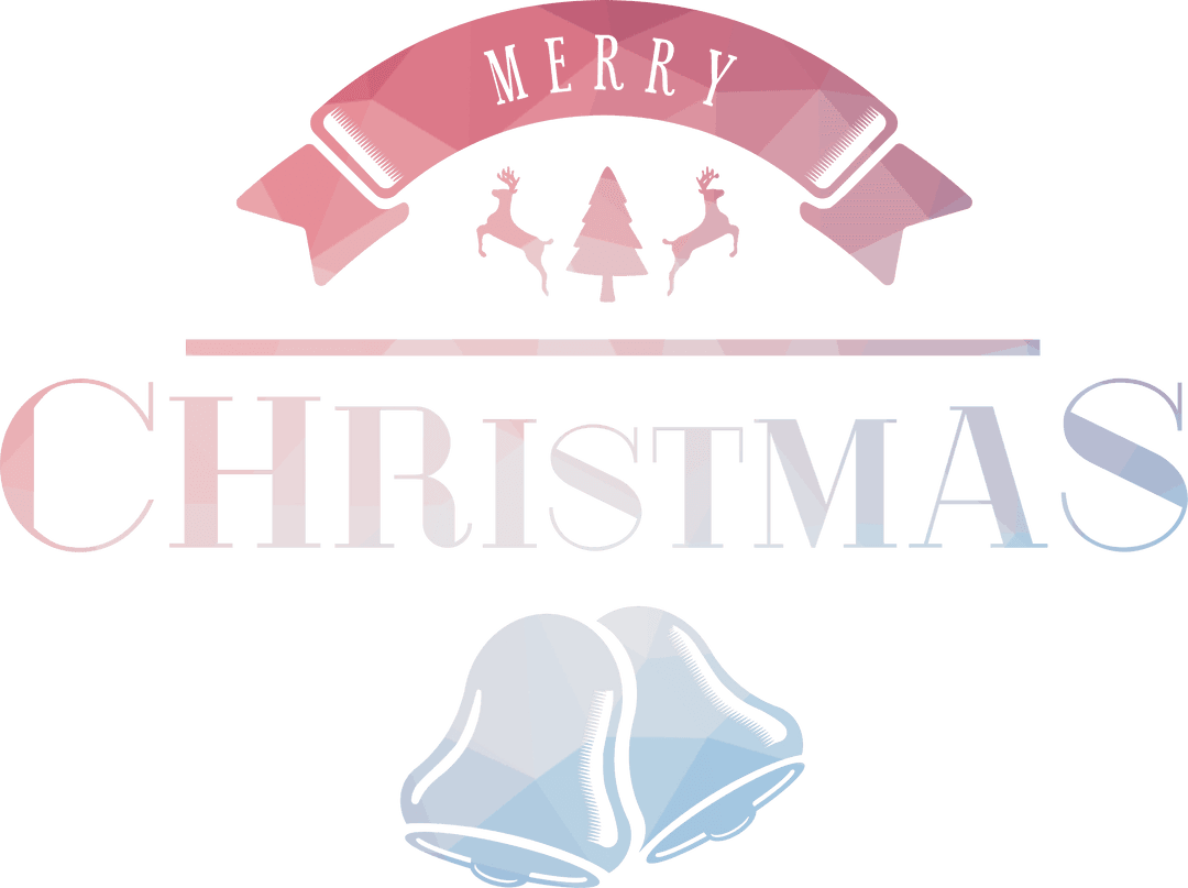 Festive Christmas Design with Reindeer and Bells on Transparent Background