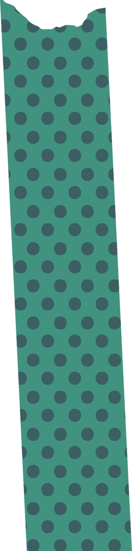 Floating Polka Dot Ribbon Design with Transparent Background