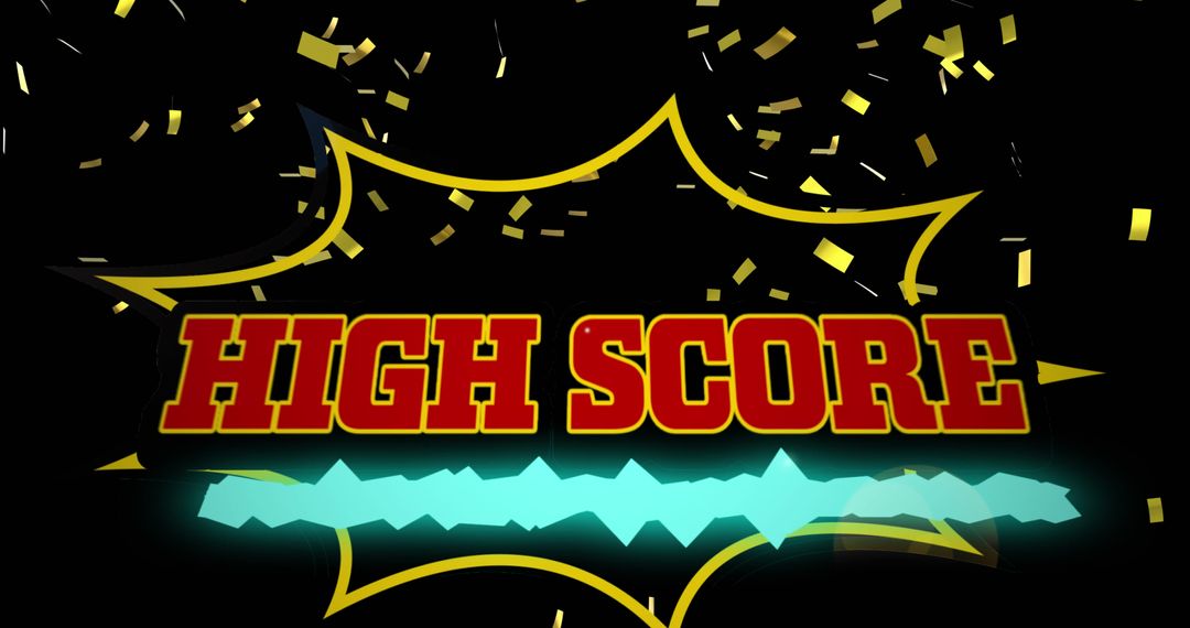 High Score Banner with Retro Gaming Design Elements