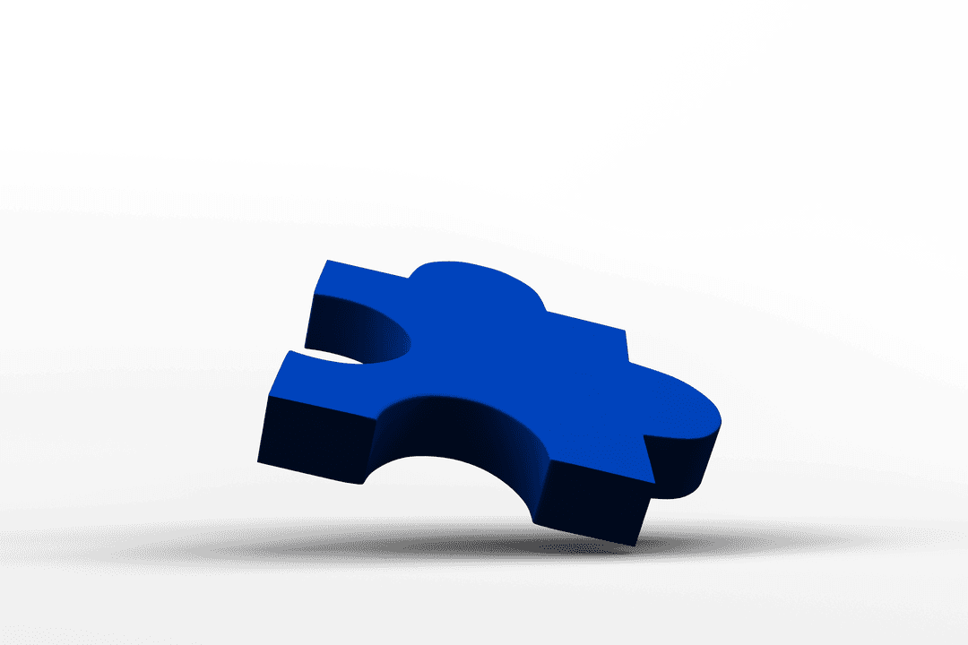 Blue Puzzle Piece on Transparent Background