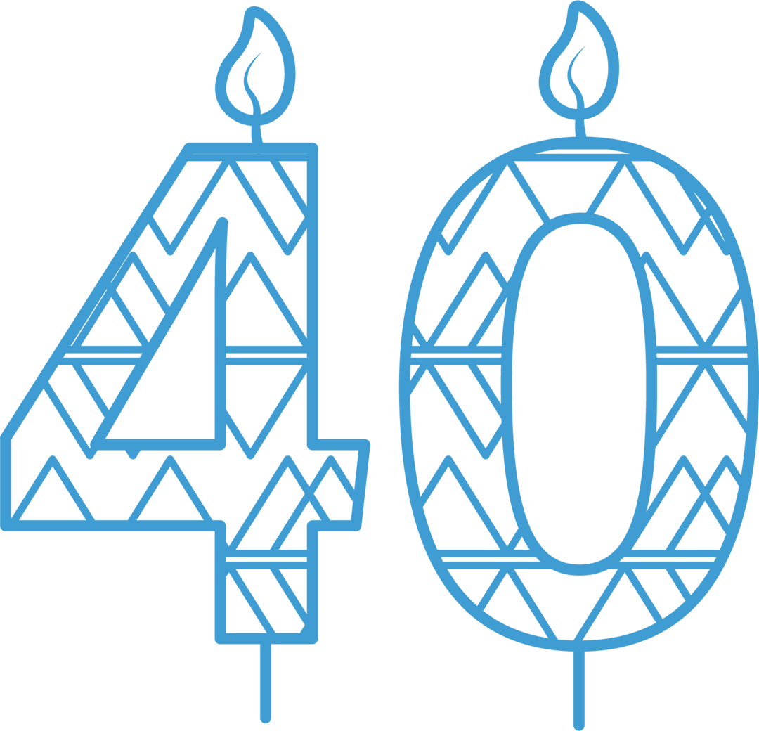 Transparent Blue 40th Birthday Candles with Geometric Pattern - Download Free Stock Images Pikwizard.com