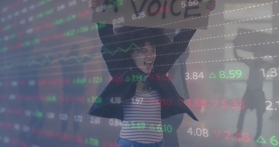 Protester Advocating Change Through Financial Innovation