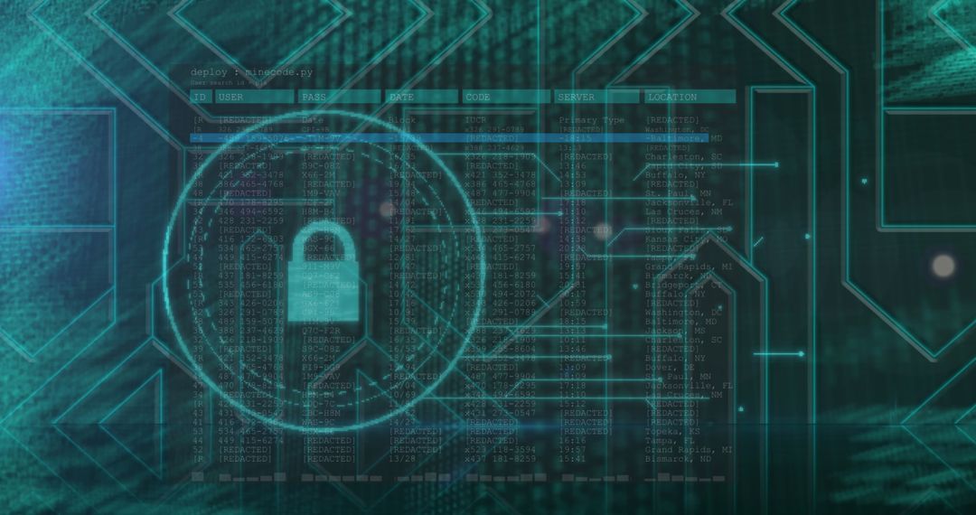 Futuristic Digital Security Lock with Data Overlay