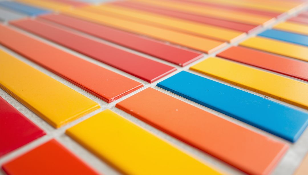 Modern Tile Samples with Vibrant Colors Featuring Blue Accent
