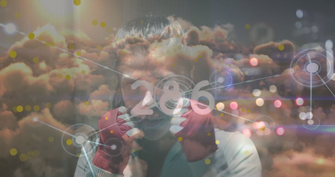 Empowered Female Boxer in Digital Interface Concept