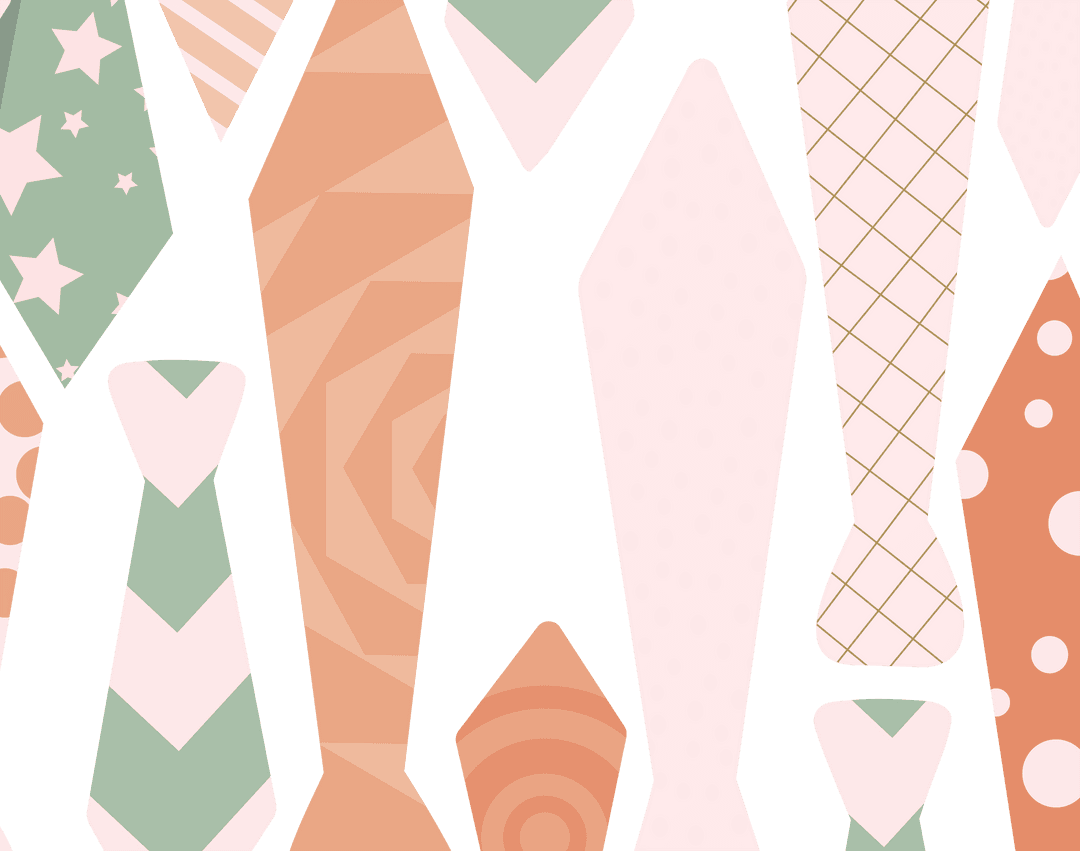 Colorful Transparent Neckties Pattern in Bold Graphic Design