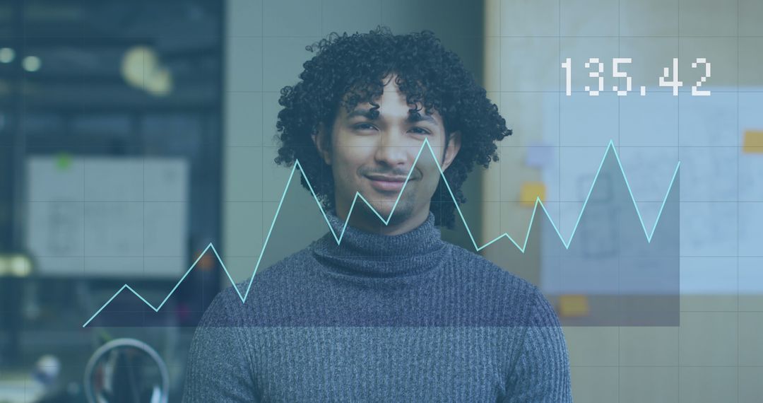 Biracial Businessman Analyzing Data in Modern Office