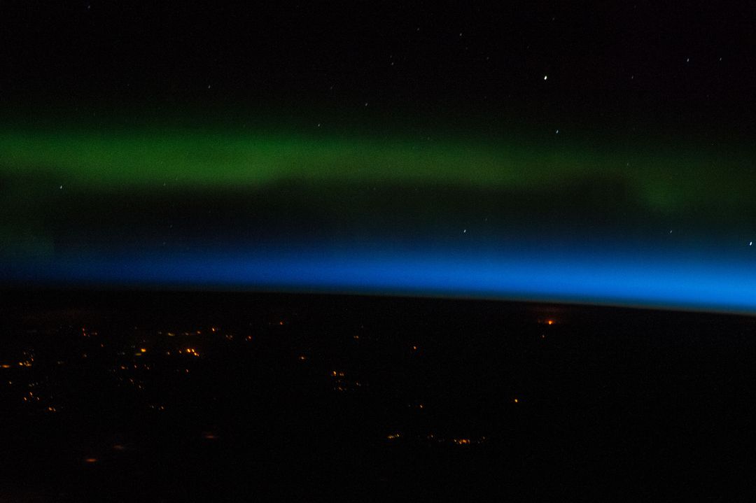 Aurora Borealis Over Northeastern Kazakhstan from International Space Station - Free Images, Stock Photos and Pictures on Pikwizard.com
