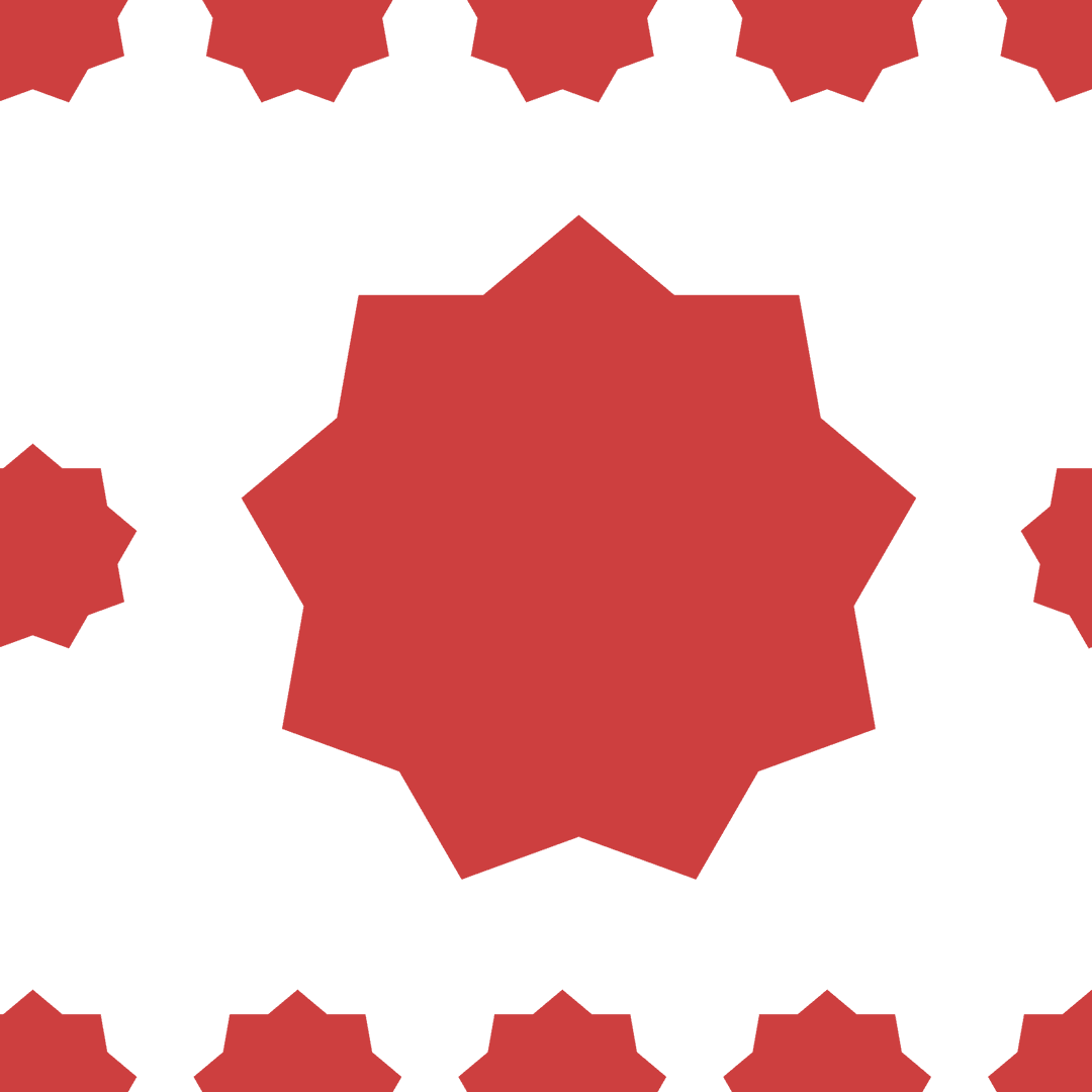 Red Geometric Stars on Transparent Background for Design