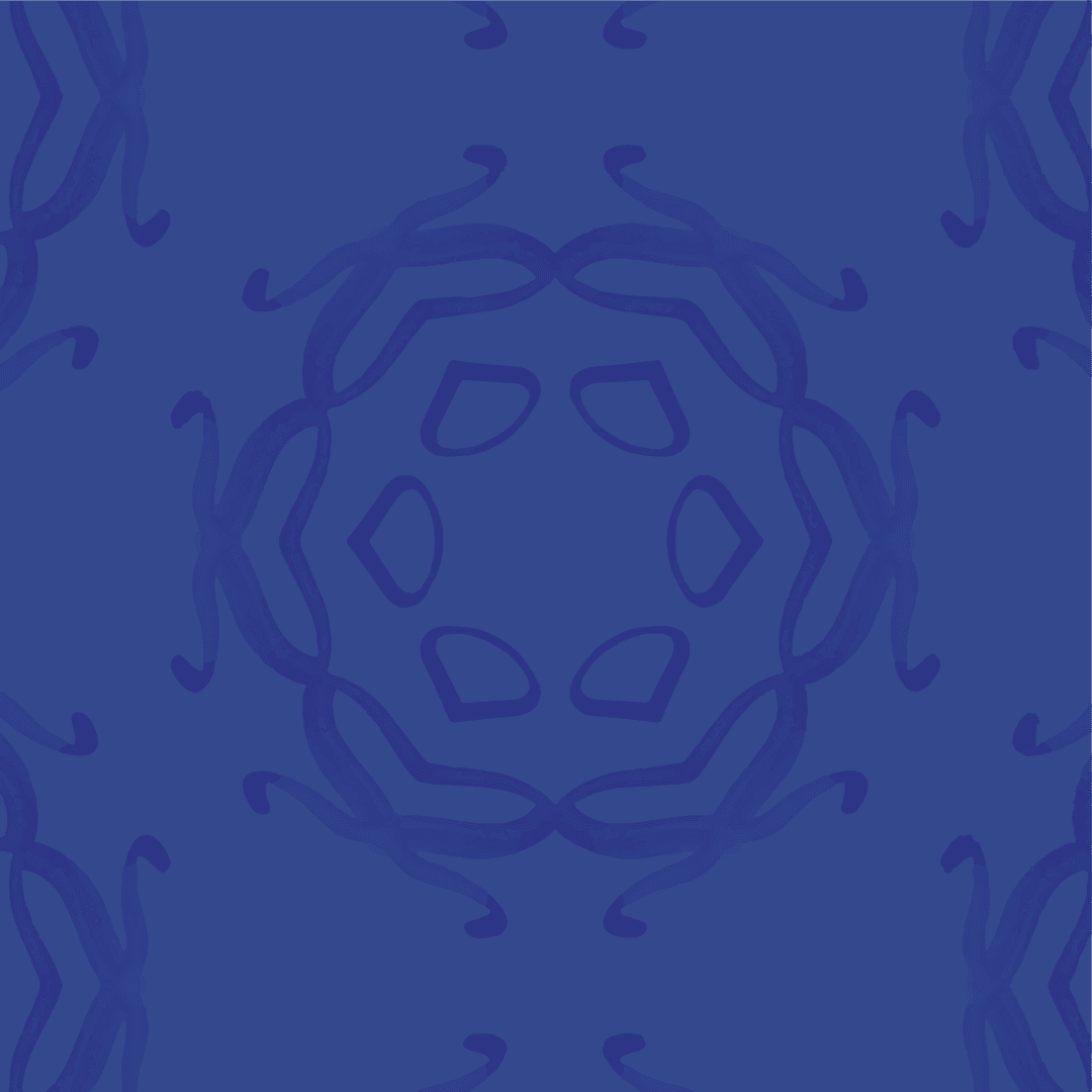 Blue Circular Pattern Art on Transparent Background