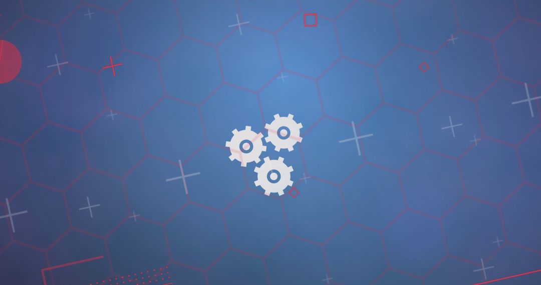 Digital Interface with Gear Symbols on Technology Background