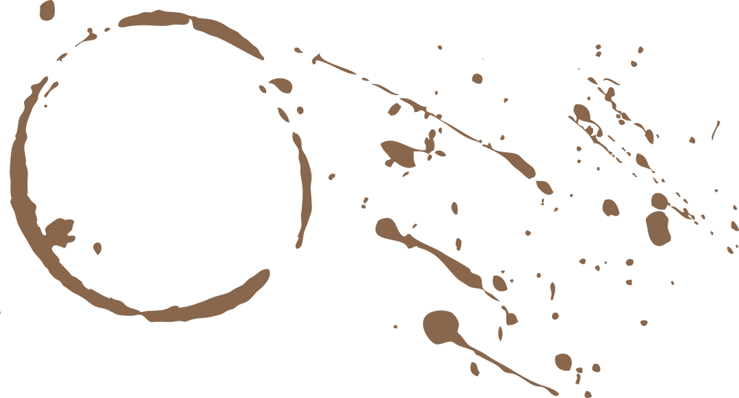 Coffee Stain Ring and Splatter with Transparent Background