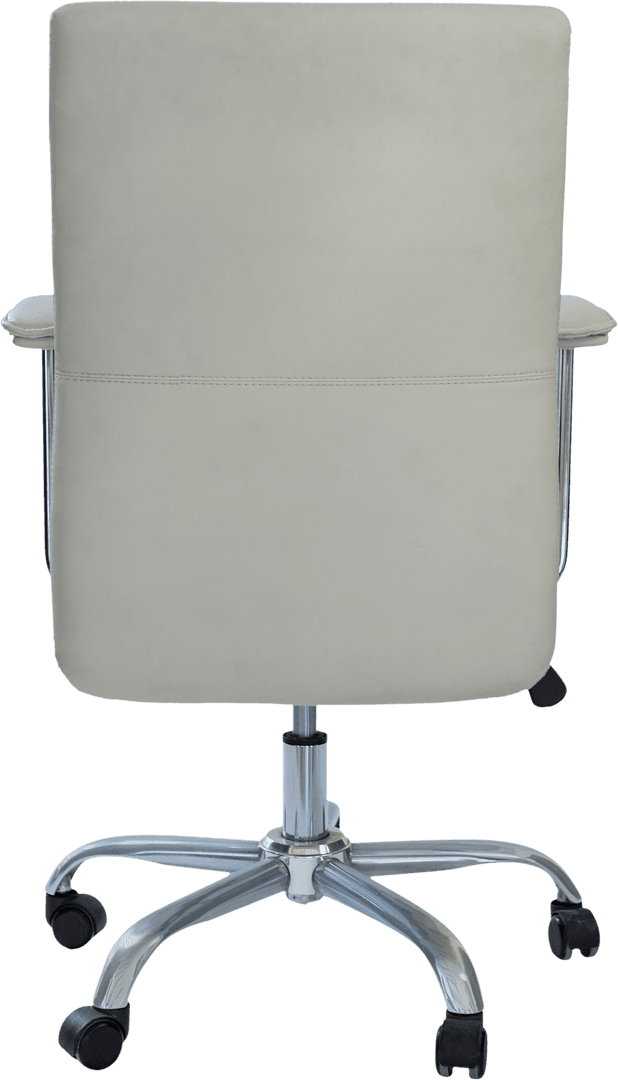 Transparent Back View of Modern White Office Chair