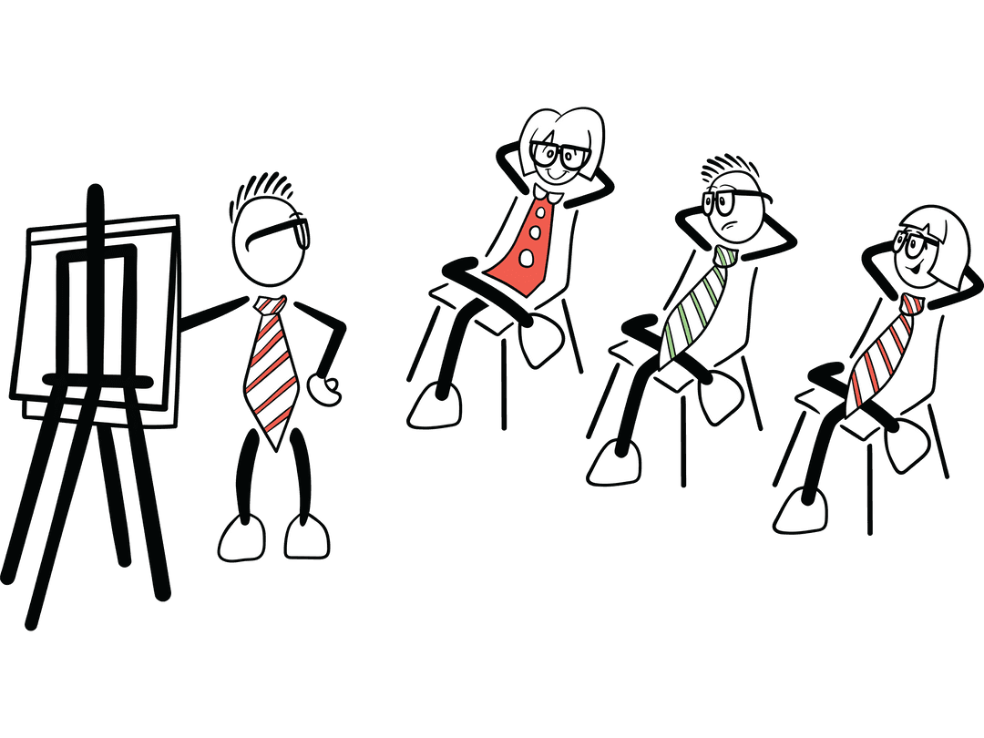 Group Training Session Illustration on Transparent Background