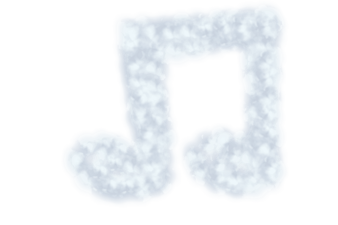 Cloud Shaped Music Note on Transparent Background Isolated Vector