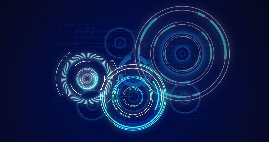 Futuristic Neon Circular Databases and Hypnotic Scan Lines