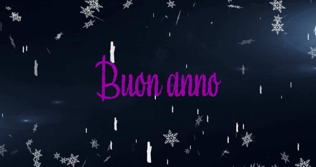 Buon Anno Holiday Greeting with Snowflakes