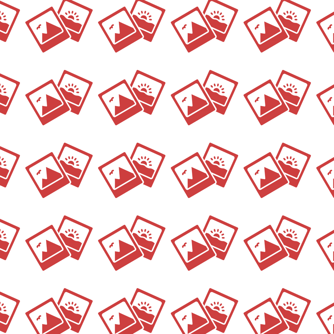 Seamless Red Photo Icons on Transparent Background for Graphic Design