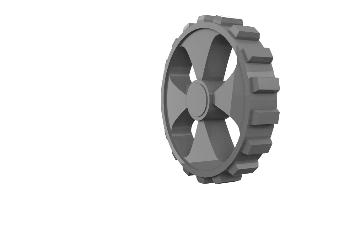 Digital Illustration of Grey Cog Wheel on Transparent Background
