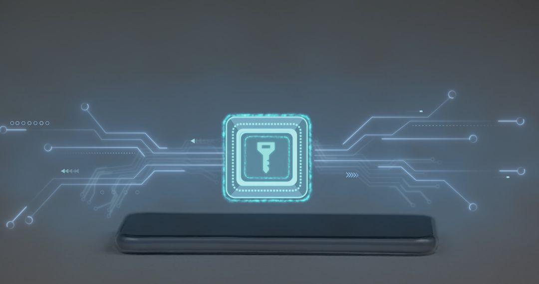 Digital Key Icon Representing Secure Mobile Technology