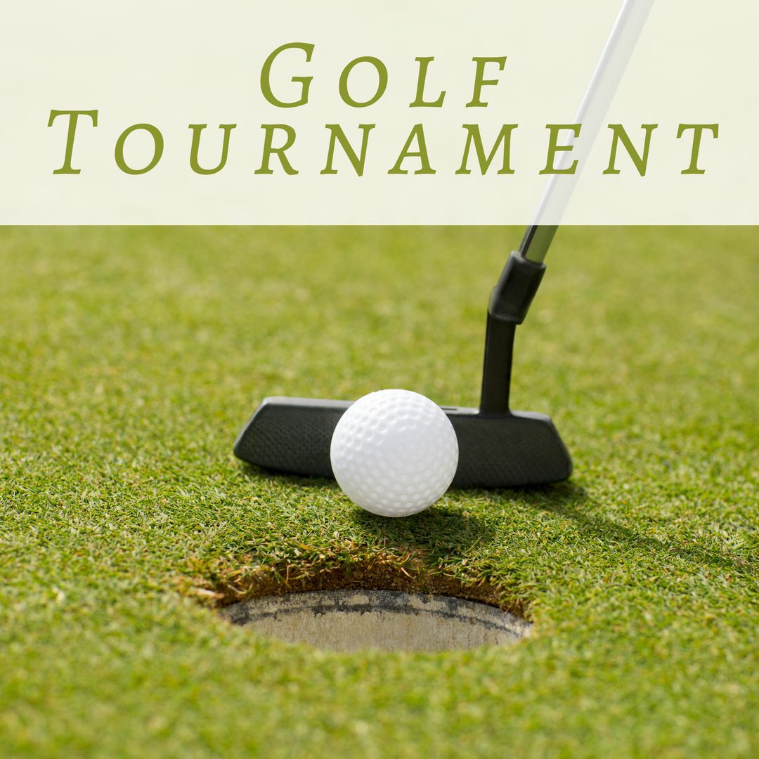 Golf Tournament Event Announcement with Putter and Ball - Download Free Stock Templates Pikwizard.com