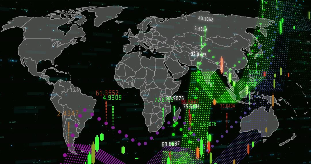 Global Pandemic Data Visualized over World Map