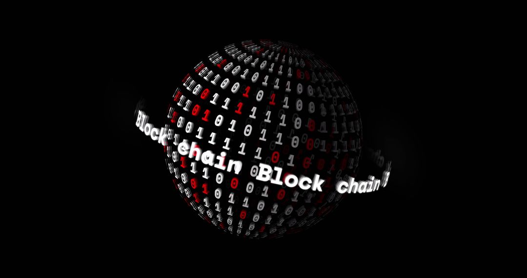 Digital Sphere with Blockchain and Binary Code Elements - Free Images, Stock Photos and Pictures on Pikwizard.com
