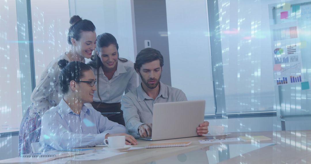 Diverse Team Collaborating in Tech-Savvy Office Environment