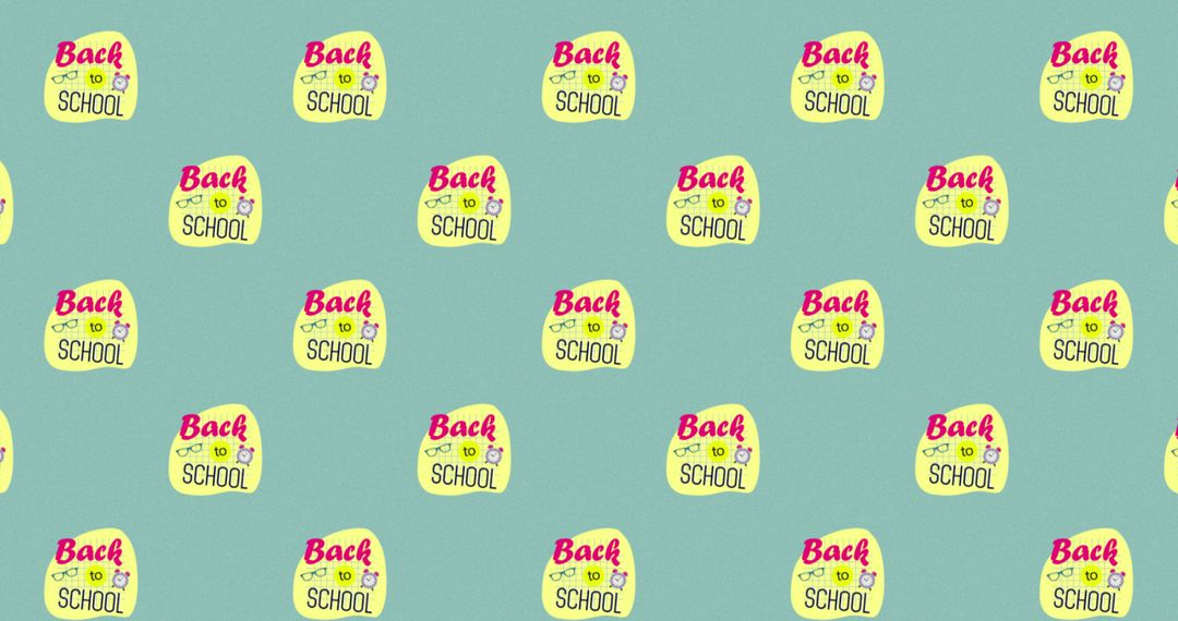 Seamless Back to School Icon Pattern on Green Background