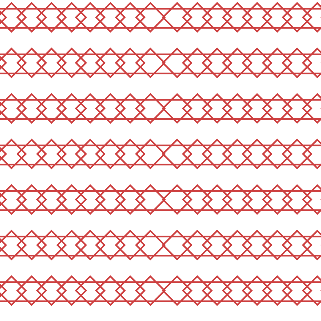 Red Geometric Pattern on Transparent Background for Design