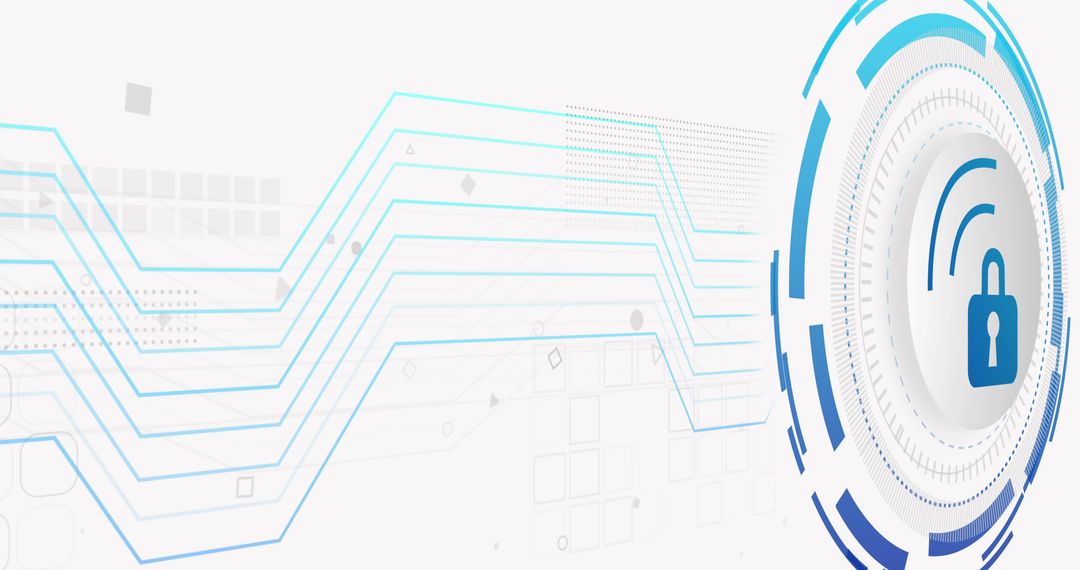 Cyber Security Network with Padlock Icon