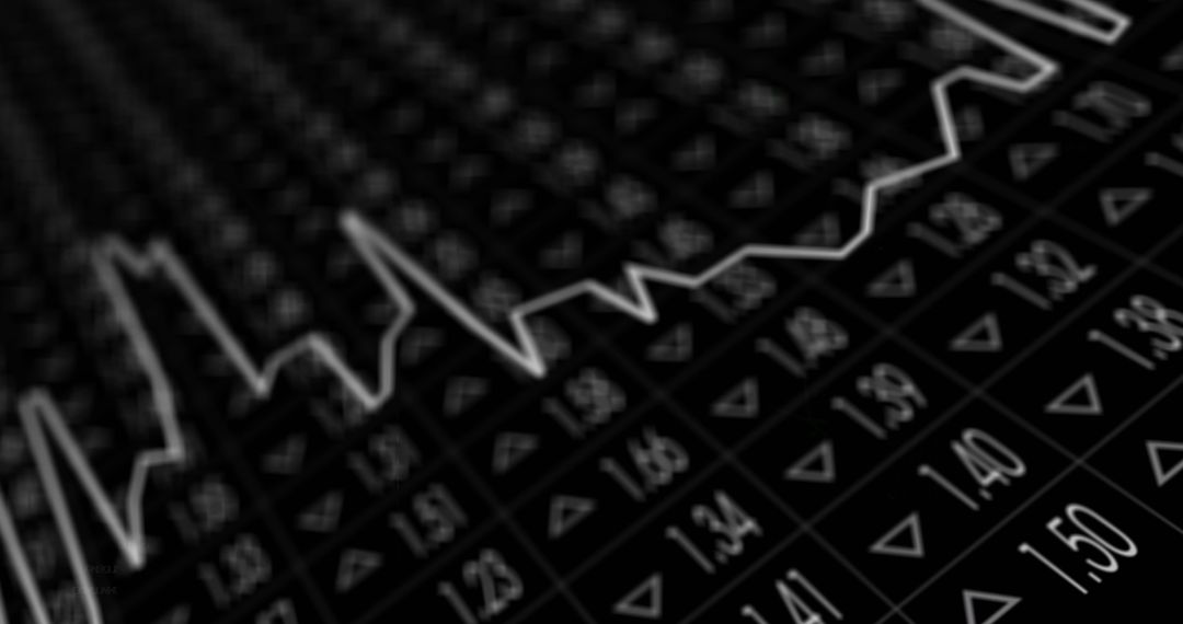 Abstract Digital Chart with Financial Data Lines
