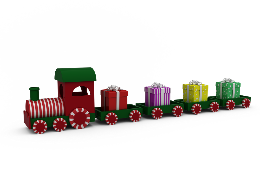 Transparent Train Model Carrying Gift Boxes Perfect for Christmas - Download Free Stock Images Pikwizard.com