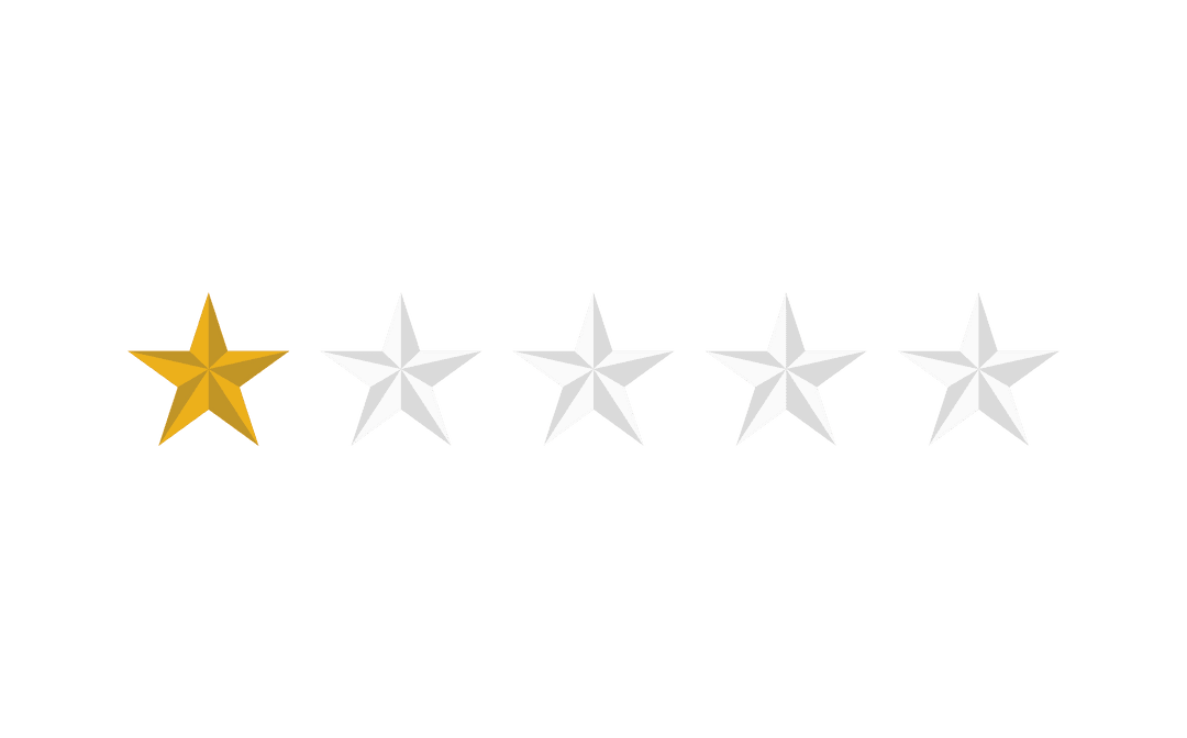 Transparent One Star Rating Symbol with White Stars