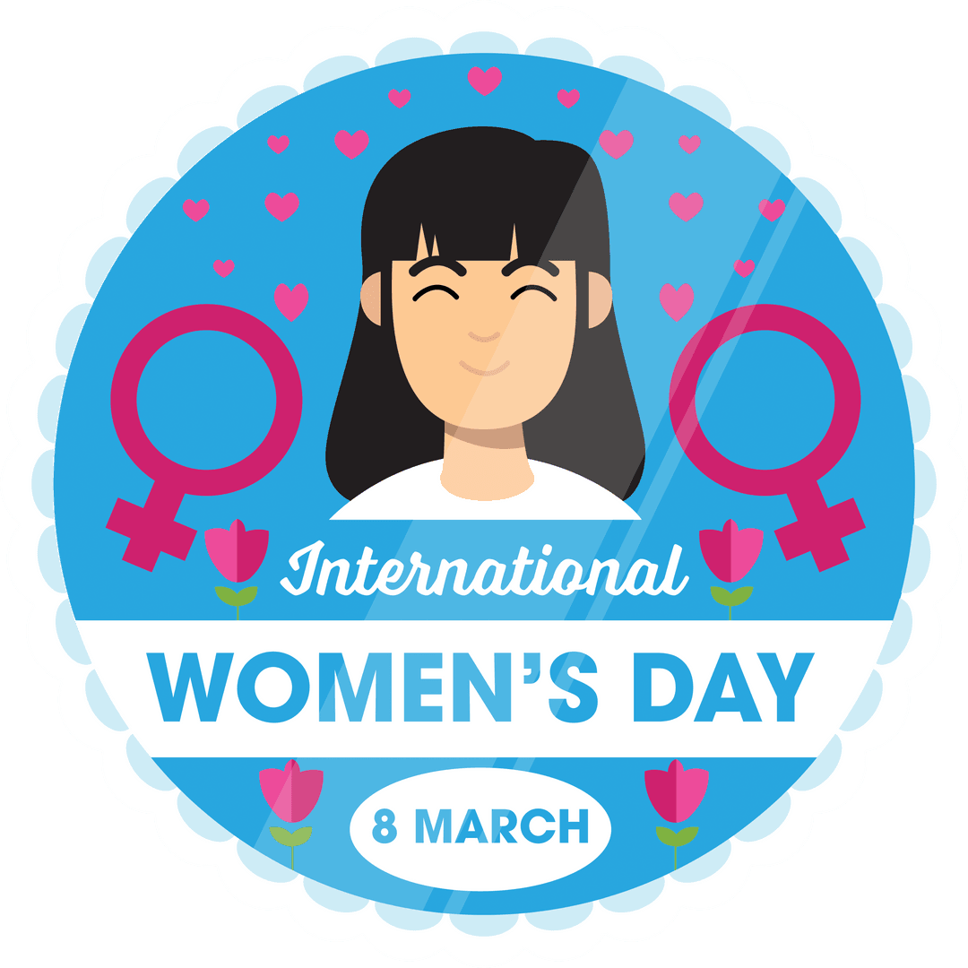 International Women's Day Transparent Design with Smiling Woman