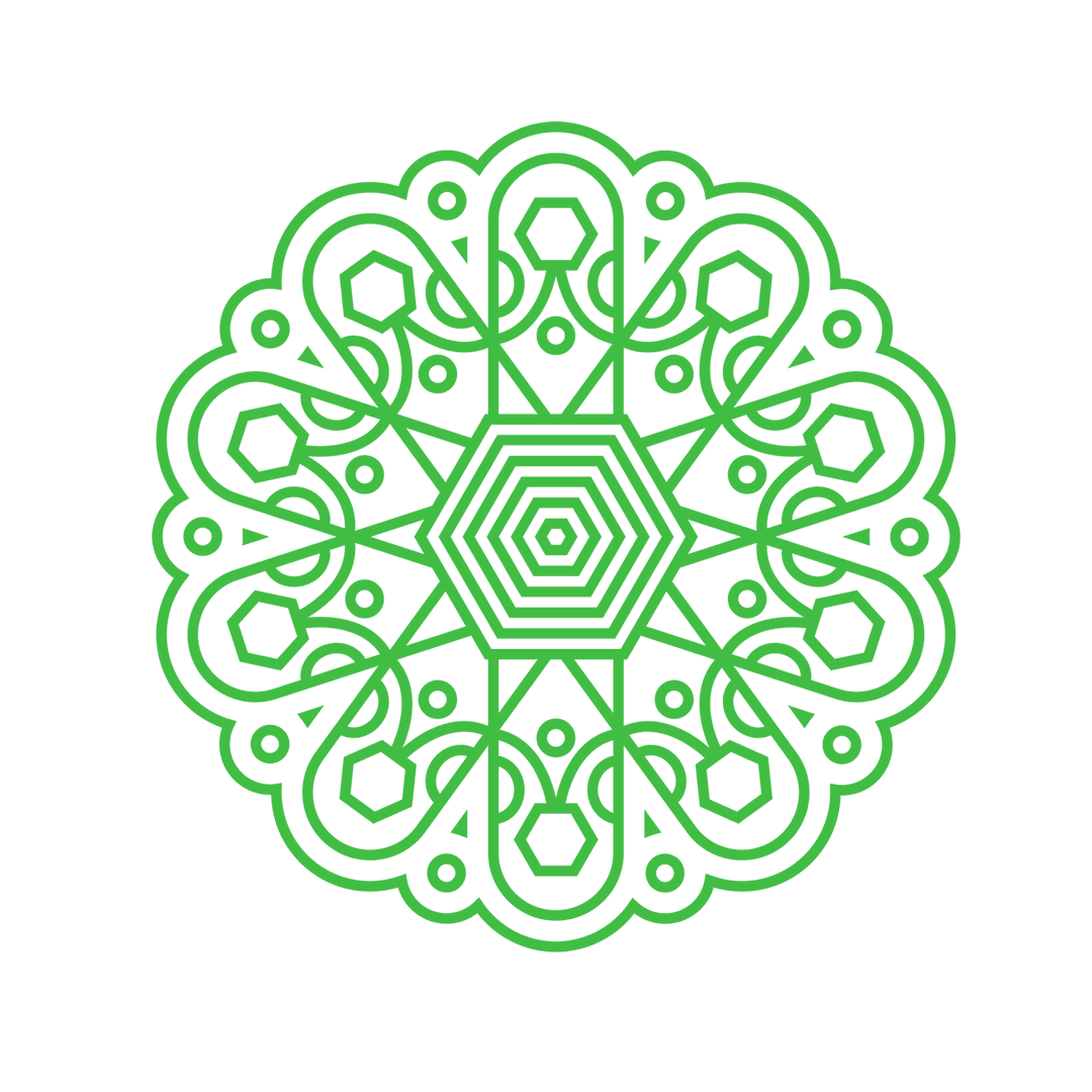 Intricate Green Mandala Illustration on Transparent Background