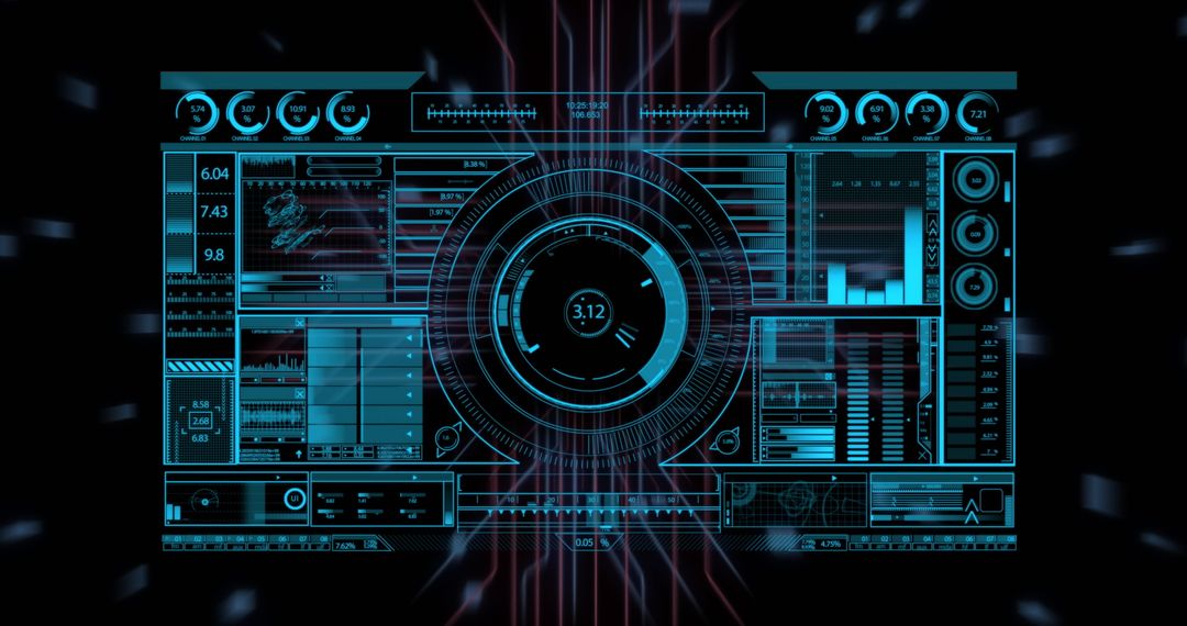 Futuristic Technology Interface with Digital Data Overlay