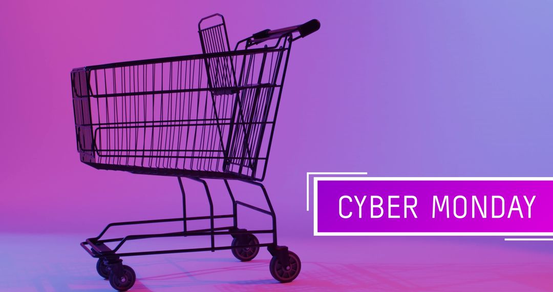 Cyber Monday Advertisement with Shopping Cart Visual