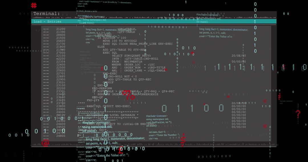 Digital Data Processing with Binary and Text Overlay - Free Images, Stock Photos and Pictures on Pikwizard.com