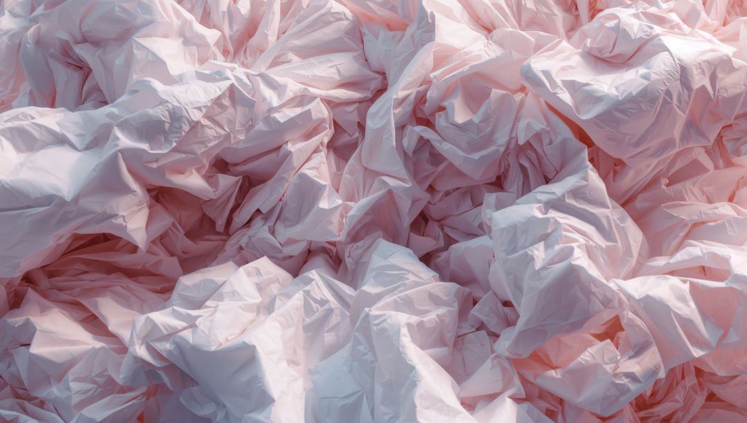 Abstract Crumpled Pink Sheet Texture with Soft Lighting