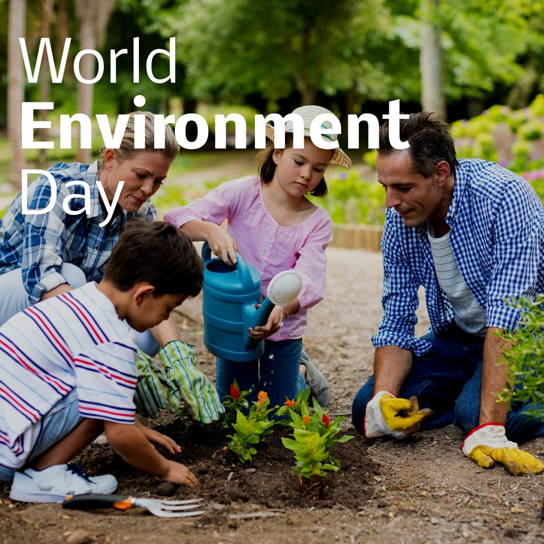 Family Gardening Together for World Environment Day Awareness