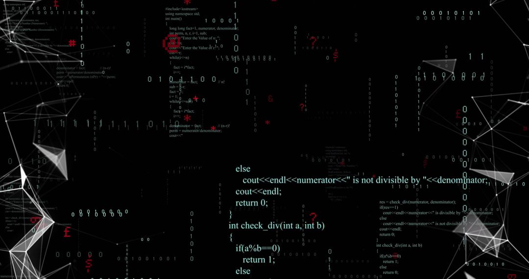 Digital Network Data Processing on Abstract Background