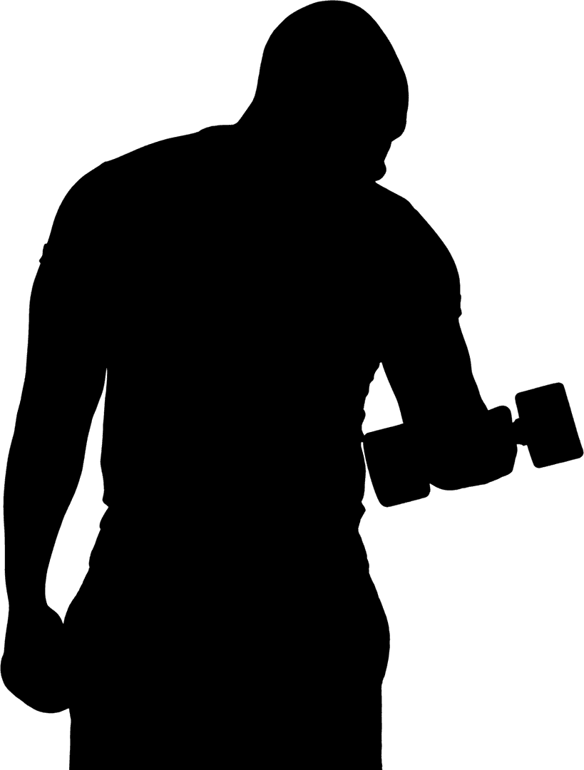 Silhouette of Man Jumping with Arms Spread on Transparent Background