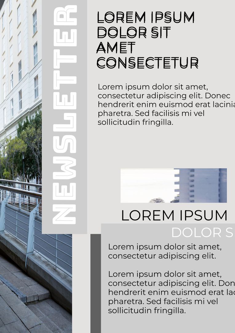 Modern Urban Newsletter Design with Building Facade