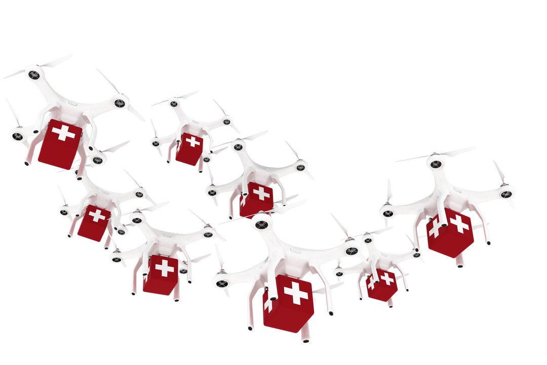 Transparent Illustration of Medical Drones Carrying Medical Boxes - Download Free Stock Images Pikwizard.com