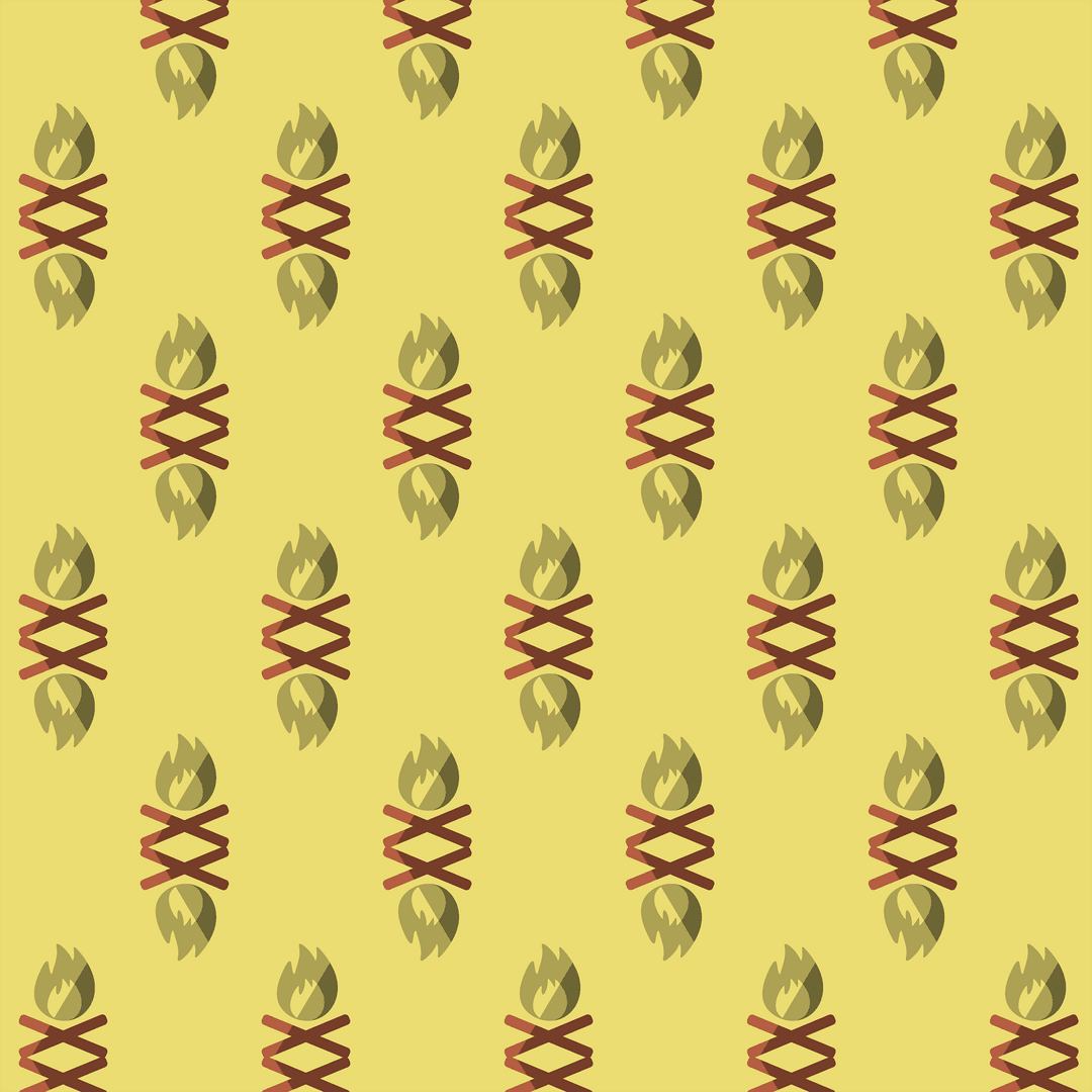 Seamless red and yellow pattern on transparent background: vector style