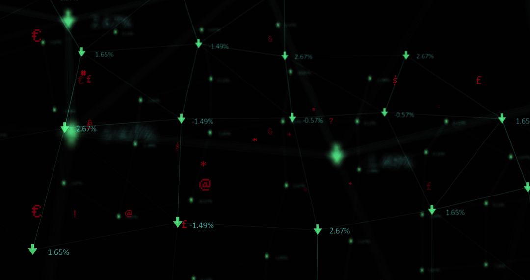 Image of network of connections with numbers over symbols on black background - Free Images, Stock Photos and Pictures on Pikwizard.com