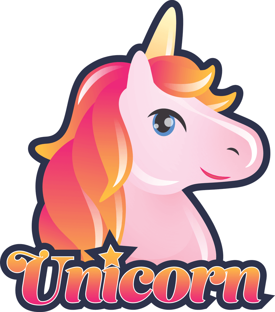 Colorful Unicorn Icon Transparent Background Vector Illustration