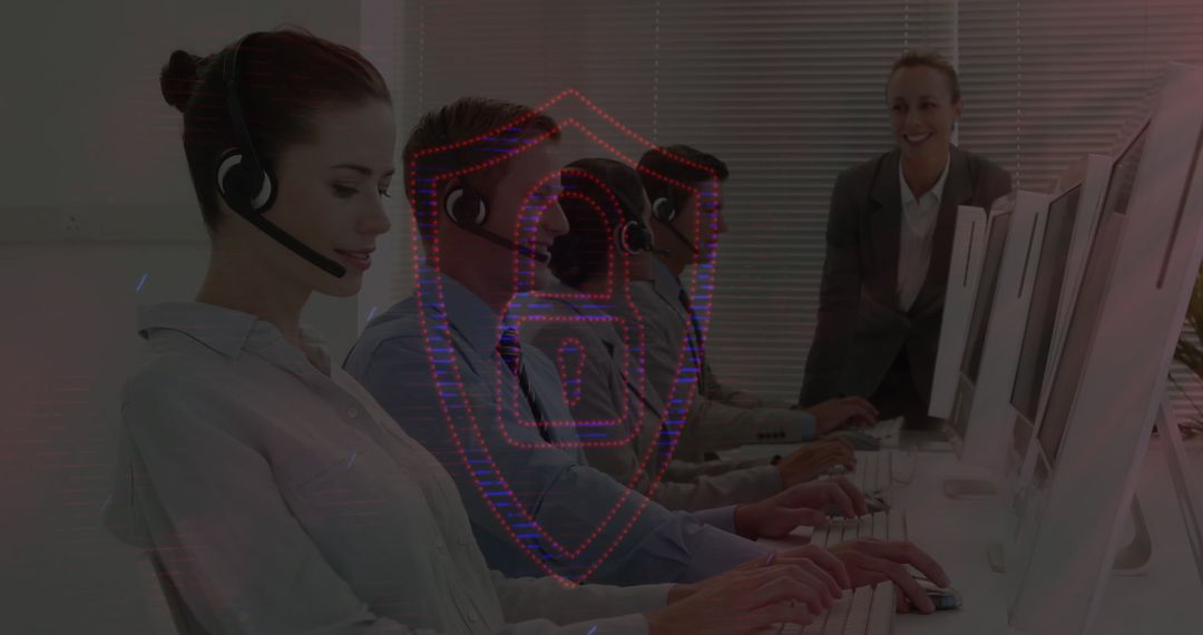 Customer Service Team Utilizing Digital Security Technology