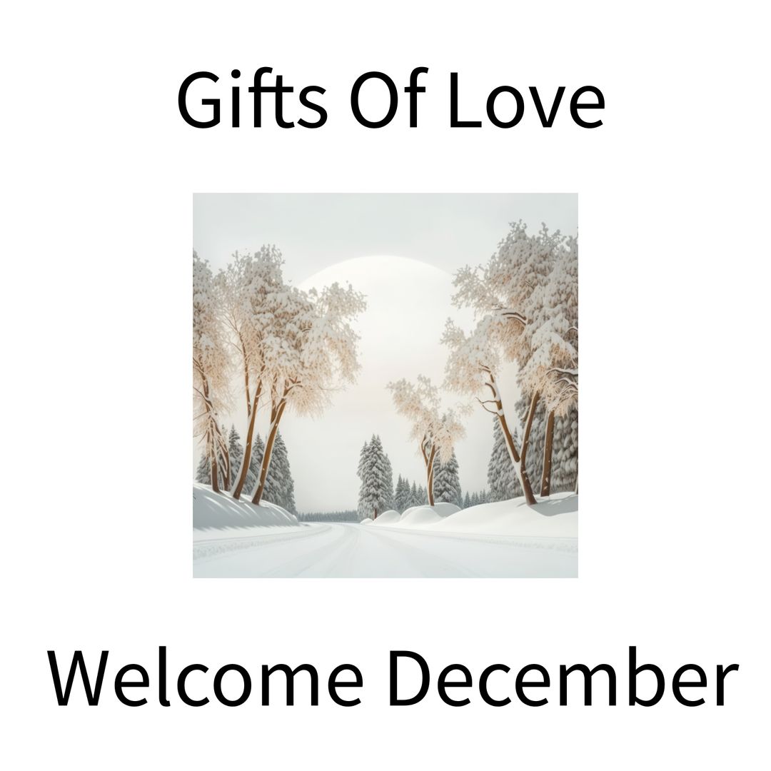 Winter Landscape with Festive Message Text Overlay
